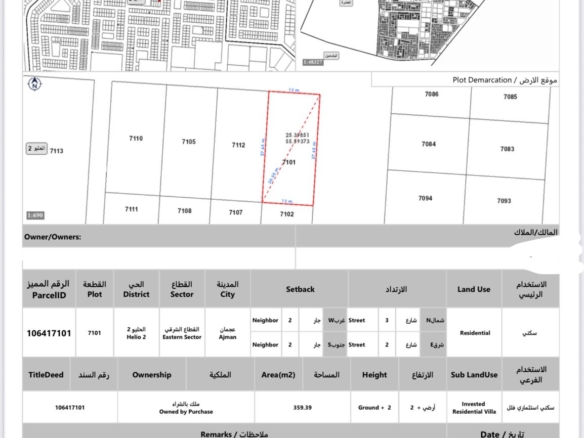 ارض للبيع بعجمان